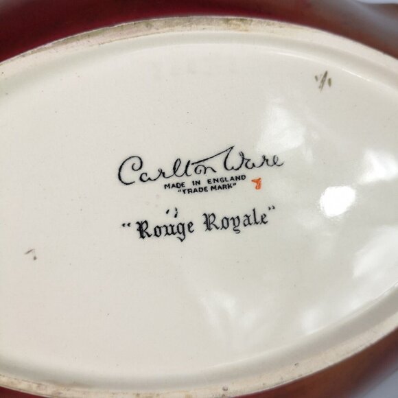 VINTAGE CARLTON WARE ROUGE ROYALE Japanese Mikado SERVING DISH 1930s ART DECO - Picture 15 of 16